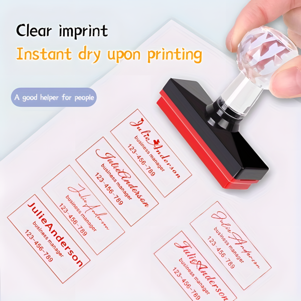 Customized Signature Stamp, Auto-Press Engraved Seal, Advertising Sign Stamp, Personalized Name Engraving, Photosensitive Portable Custom Auto-Press Stamp - Image 4