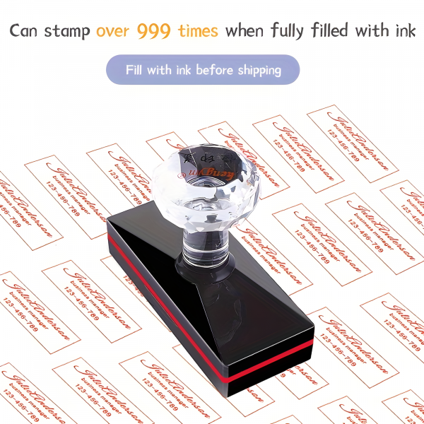 Customized Signature Stamp, Auto-Press Engraved Seal, Advertising Sign Stamp, Personalized Name Engraving, Photosensitive Portable Custom Auto-Press Stamp - Image 5